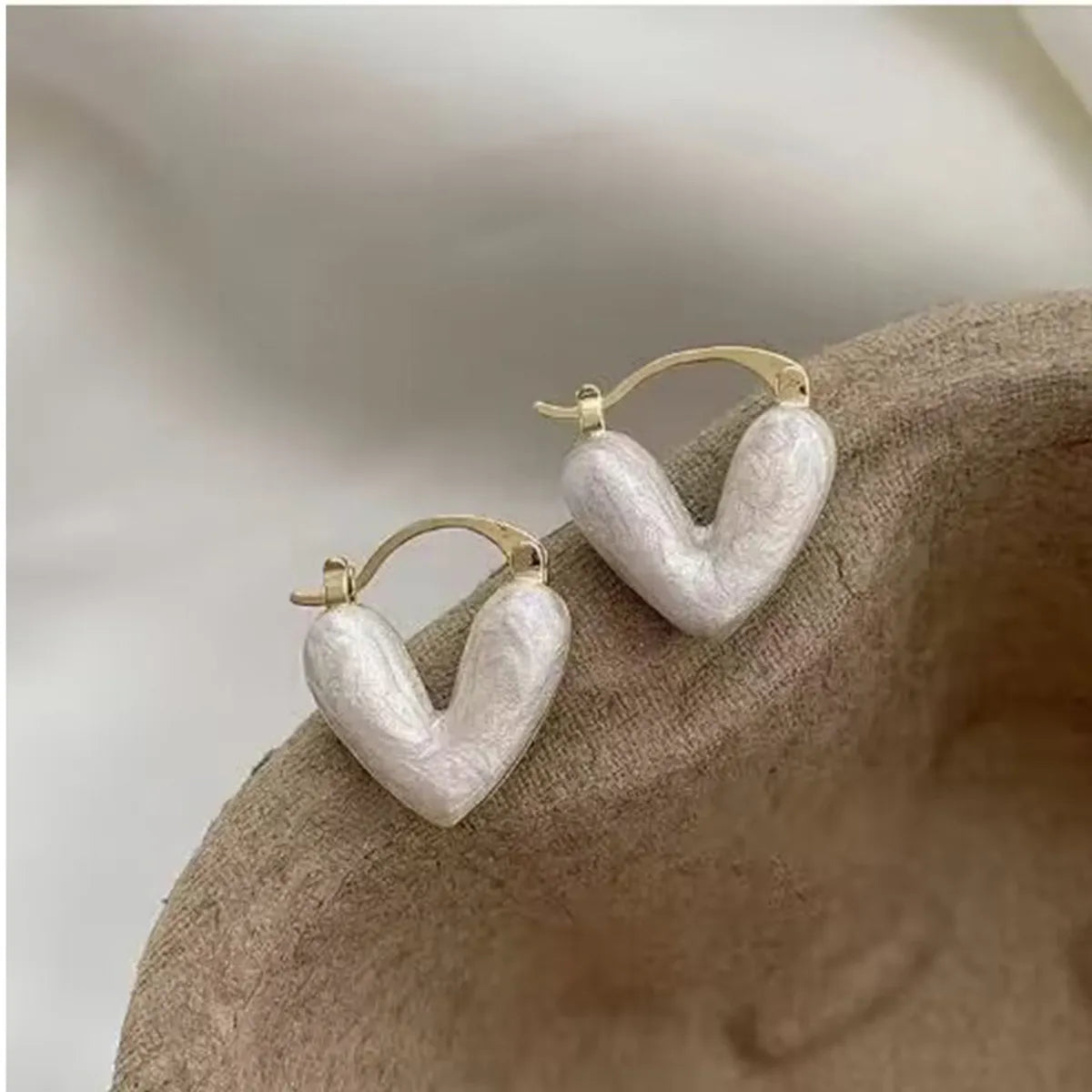 Wholesale Jewelry Ig Style Sweet Heart Shape Alloy Plating Earrings