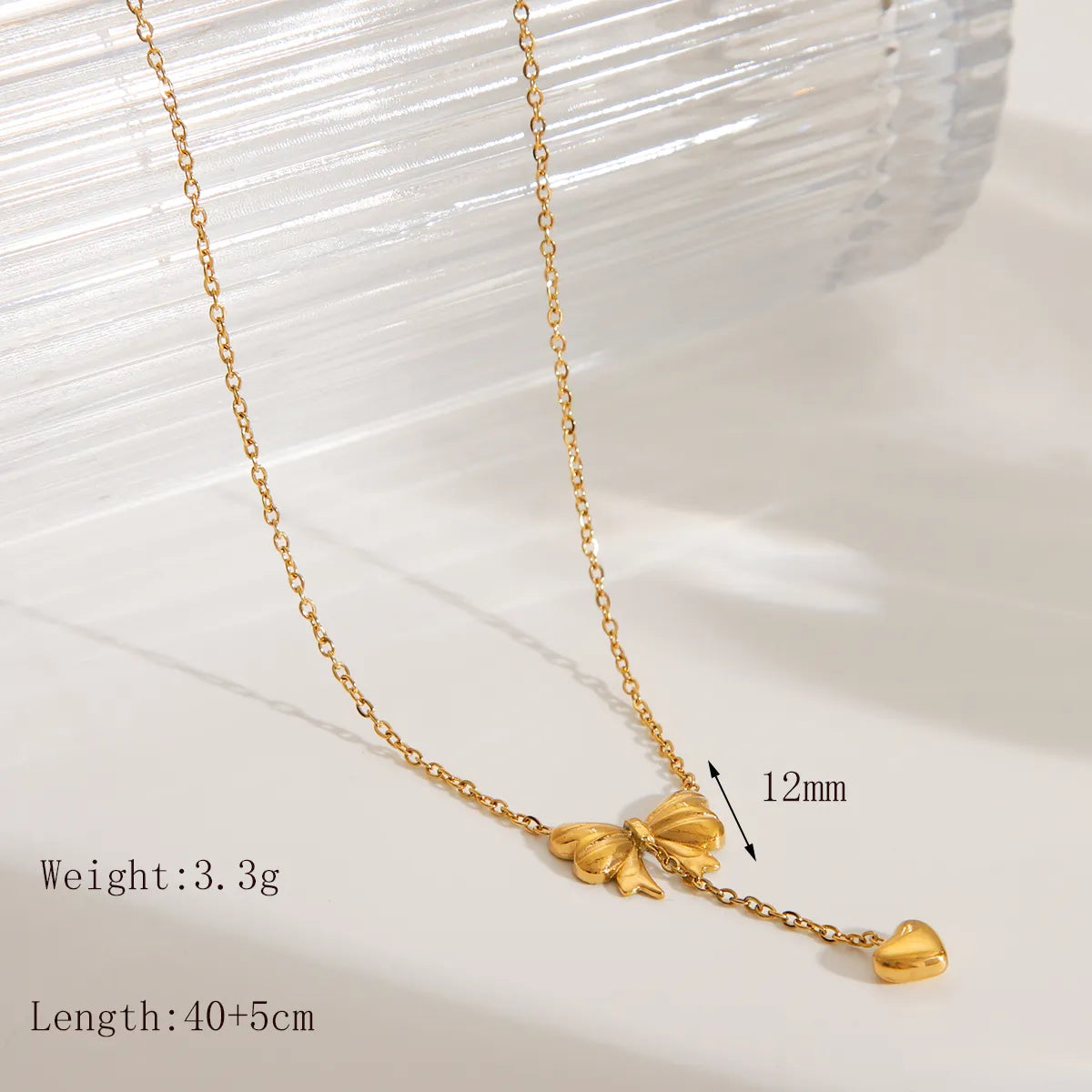 Wholesale Jewelry IG Style Sweet Simple Style Star Heart Shape Butterfly 304 Stainless Steel 18K Gold Plated Pendant Necklace