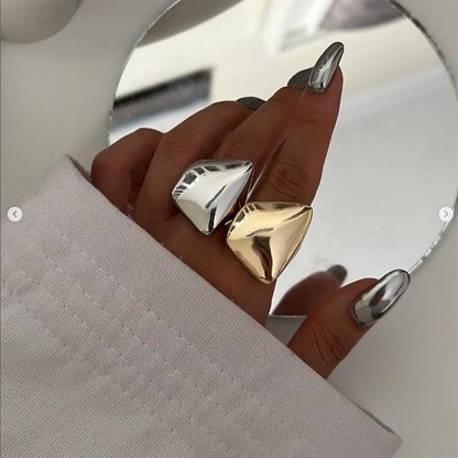 Wholesale Jewelry IG Style Trapezoid Solid Color 316 Stainless Steel  Open Rings