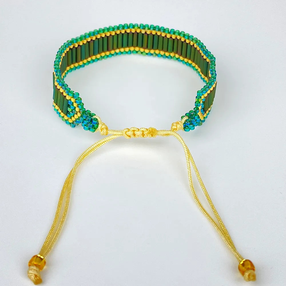 Wholesale Jewelry IG Style Tropical Simple Style Geometric Glass Seed Bead Rope Beaded Bracelets