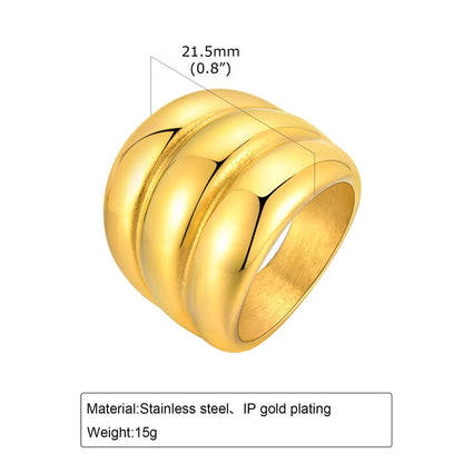 Wholesale Jewelry IG Style Twist 304 Stainless Steel 18K Gold Plated Layered Rings