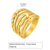 Wholesale Jewelry IG Style Twist 304 Stainless Steel 18K Gold Plated Layered Rings