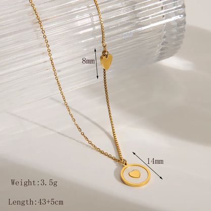 Wholesale Jewelry IG Style Vacation Simple Style Heart Shape Smiley Face Feather 304 Stainless Steel Acrylic 18K Gold Plated Inlay Pendant Necklace