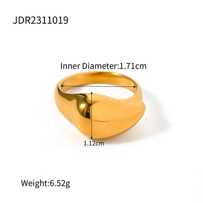 Wholesale Jewelry IG Style Vacation Simple Style Water Droplets Solid Color 316 Stainless Steel  18K Gold Plated Asymmetrical Open Rings Rings