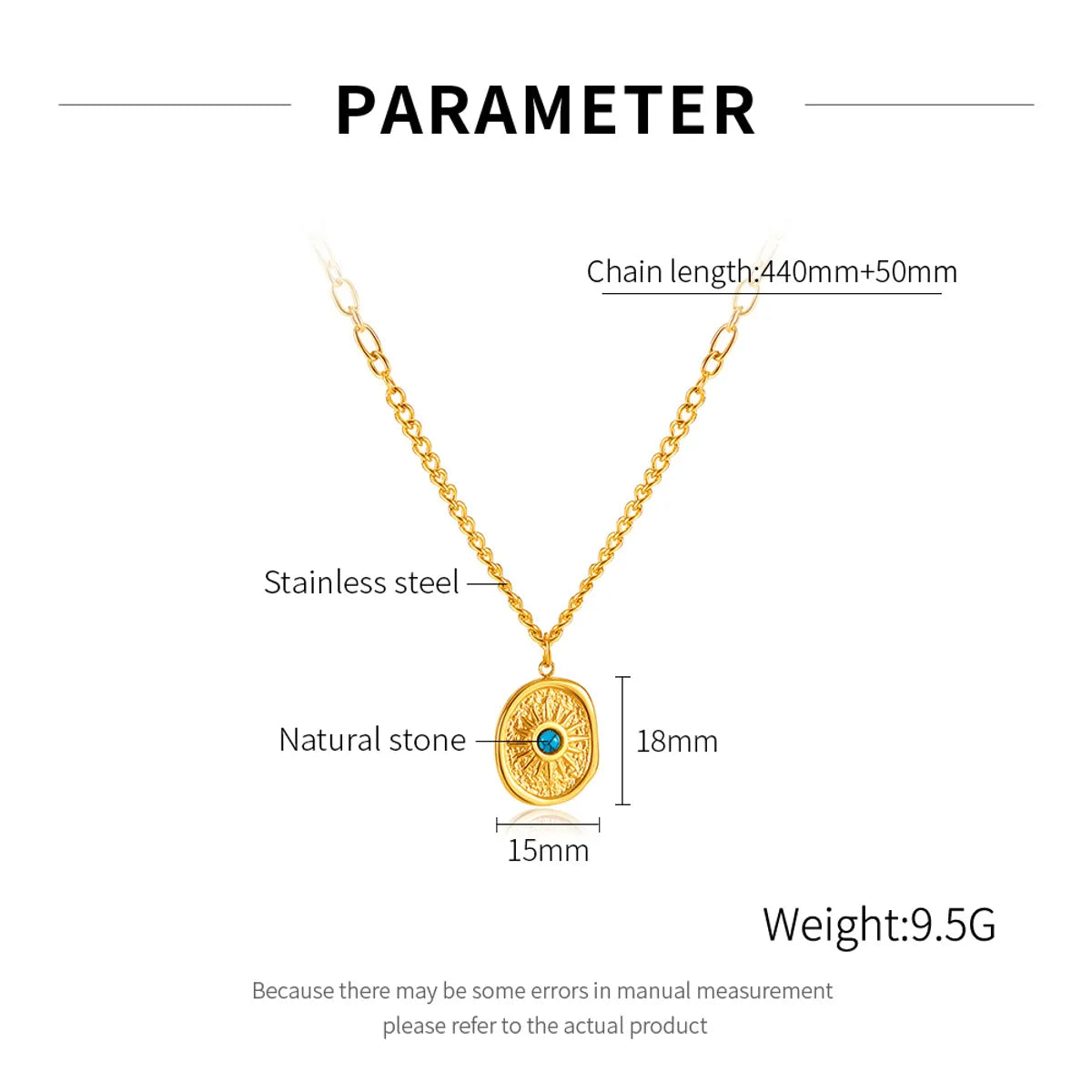 Wholesale Jewelry IG Style Vintage Style Commute Geometric 304 Stainless Steel Natural Stone Opal Inlay Pendant Necklace