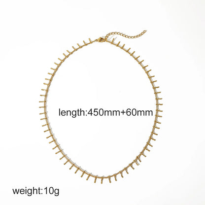 Wholesale Jewelry IG Style Vintage Style Geometric Solid Color 304 Stainless Steel 18K Gold Plated Plating Bracelets Necklace