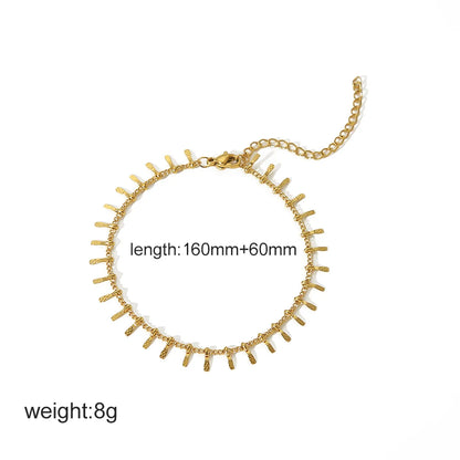 Wholesale Jewelry IG Style Vintage Style Geometric Solid Color 304 Stainless Steel 18K Gold Plated Plating Bracelets Necklace