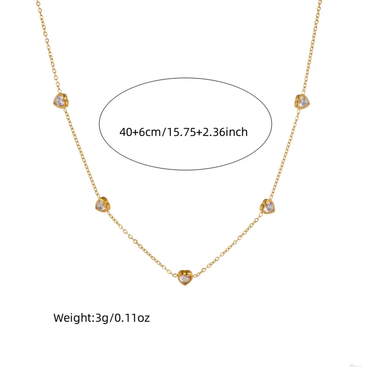 Wholesale Jewelry IG Style Vintage Style Sweet Heart Shape 304 Stainless Steel Rhinestones 18K Gold Plated Inlay Jewelry Set