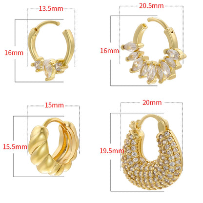 Wholesale Jewelry Ig Style Vintage Style U Shape Steel Zircon 18k Gold Plated Plating Inlay Ear Studs