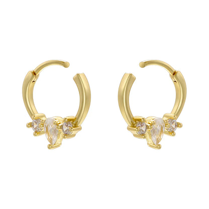 Wholesale Jewelry Ig Style Vintage Style U Shape Steel Zircon 18k Gold Plated Plating Inlay Ear Studs