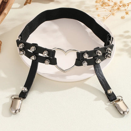 Wholesale Jewelry IG Style Y2K Cool Style Heart Shape Pu Leather Alloy Armband Arm Bracelet