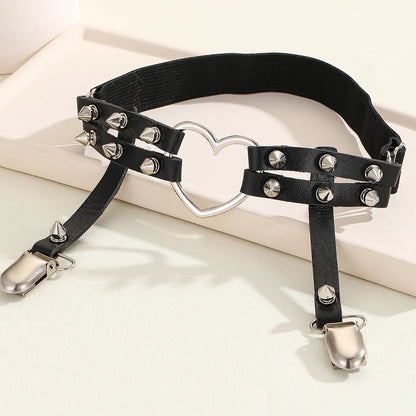 Wholesale Jewelry IG Style Y2K Cool Style Heart Shape Pu Leather Alloy Armband Arm Bracelet