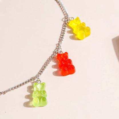 Wholesale Jewelry Ins Style Little Bear Alloy Resin Necklace