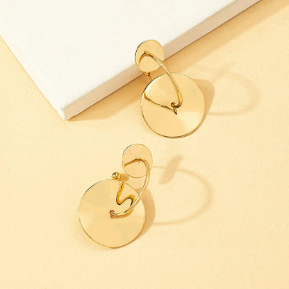 Wholesale Jewelry Lady Commute Geometric Alloy 14k Gold Plated Plating Drop Earrings