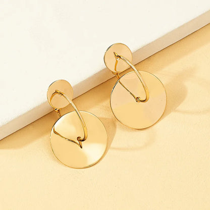 Wholesale Jewelry Lady Commute Geometric Alloy 14k Gold Plated Plating Drop Earrings