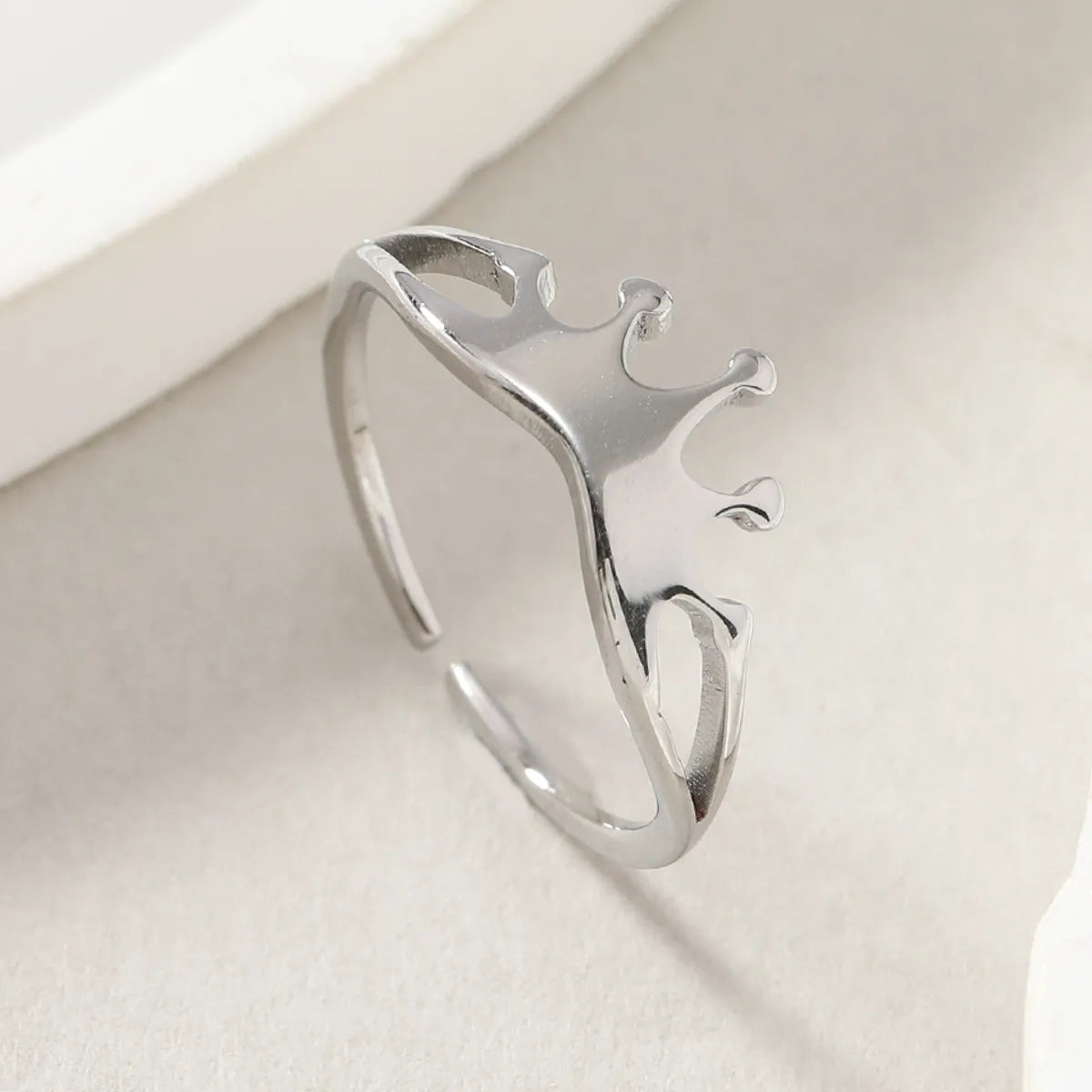 Wholesale Jewelry Lady Crown 201 Stainless Steel Plating Open Rings