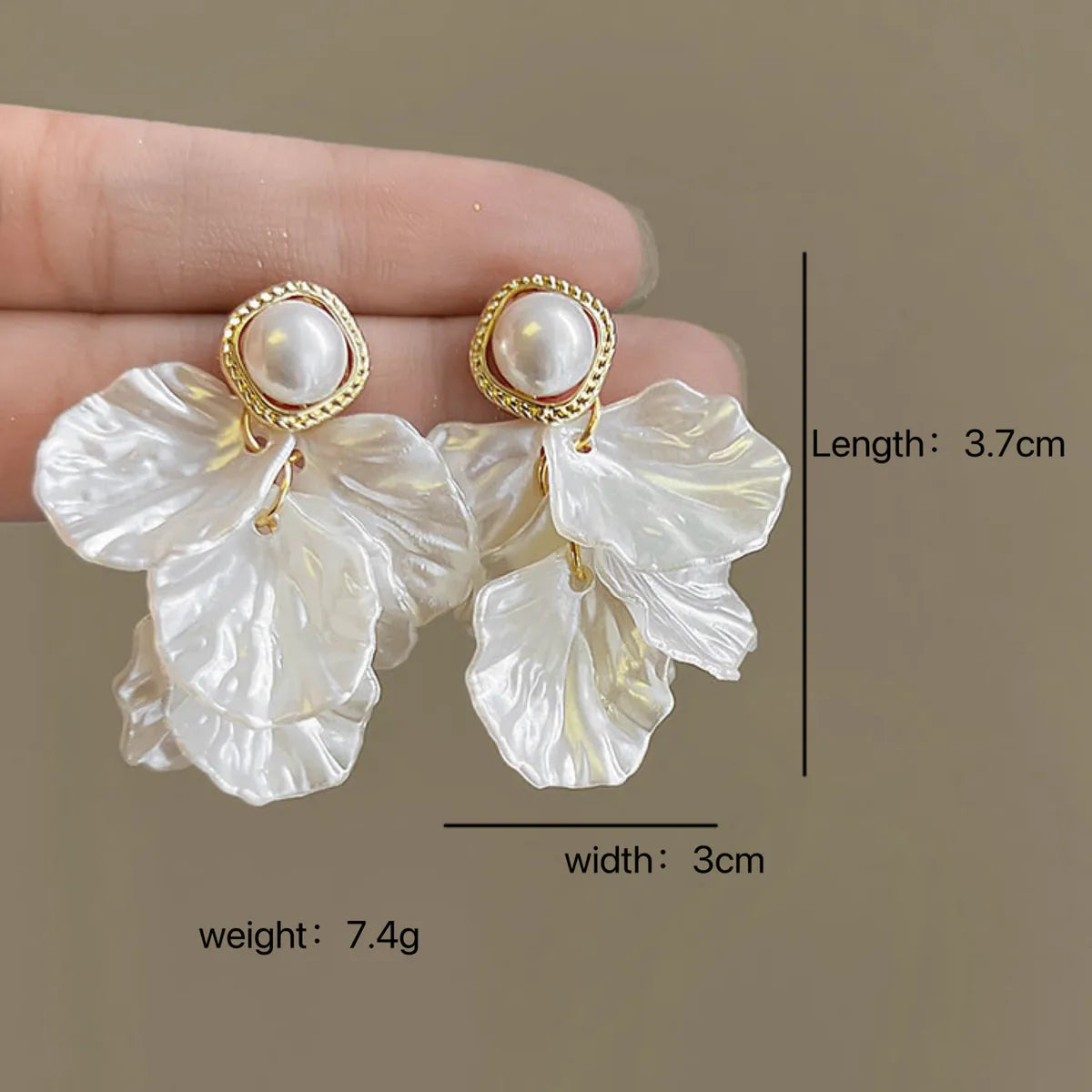 Wholesale Jewelry Lady Flower Artificial Pearl Alloy Drop Earrings