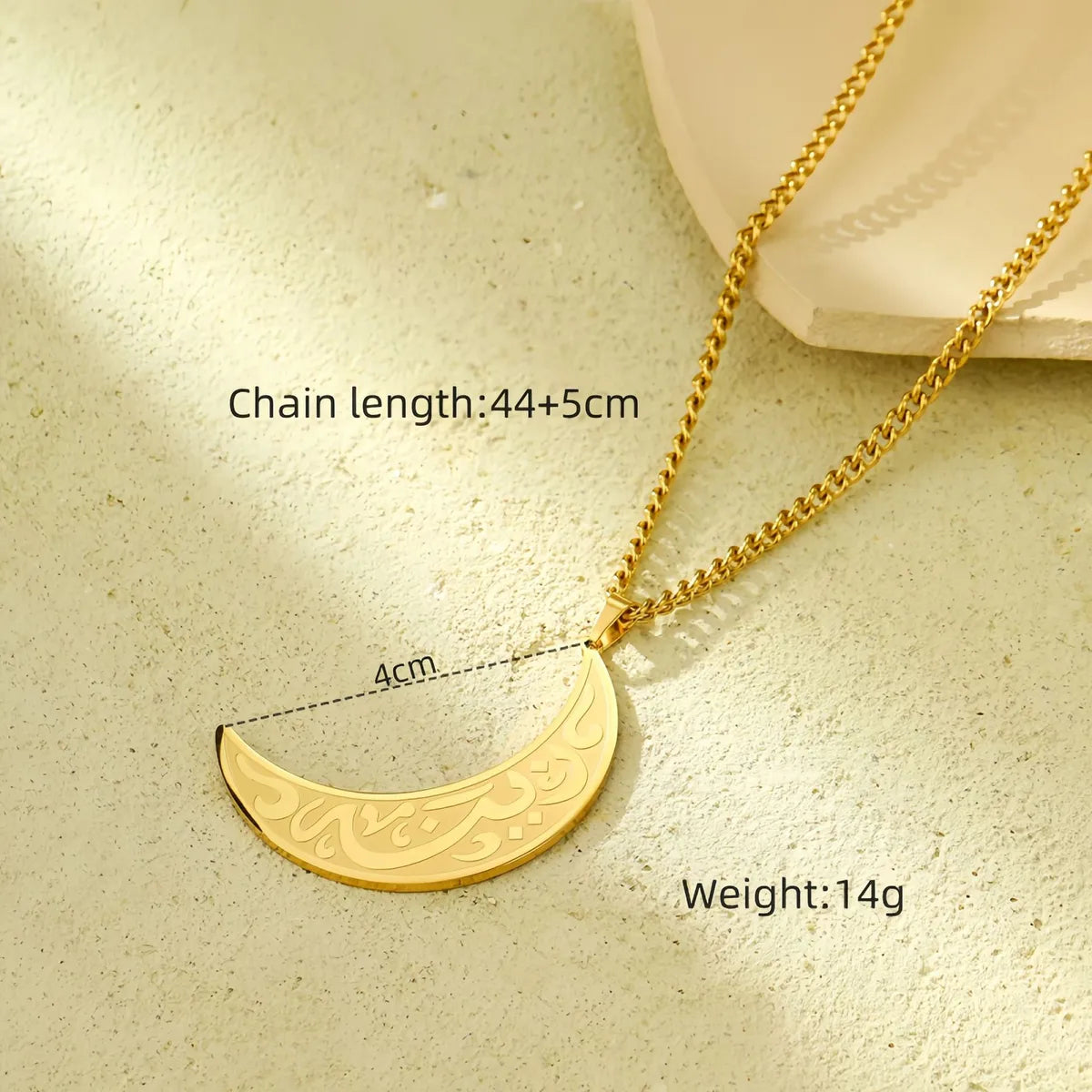 Wholesale Jewelry Lady Geometric Moon Heart Shape Titanium Steel Plating Pendant Necklace