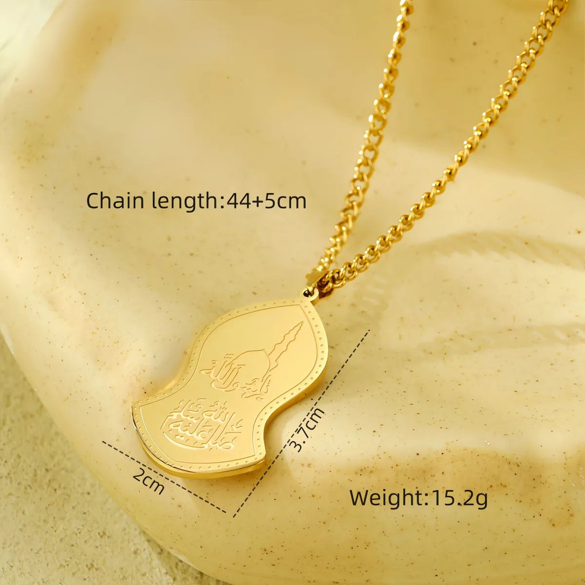 Wholesale Jewelry Lady Geometric Moon Heart Shape Titanium Steel Plating Pendant Necklace