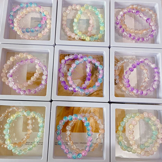 Wholesale Jewelry Lady Gradient Color Glass Beaded Bracelets