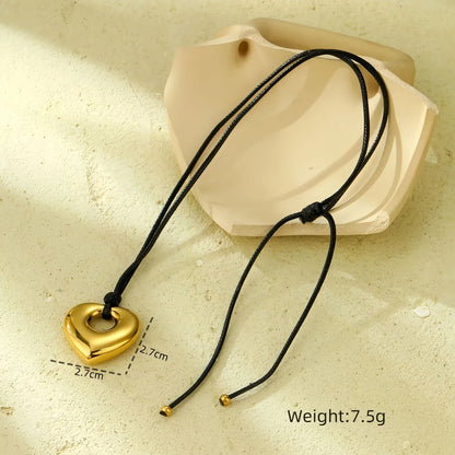 Wholesale Jewelry Lady Heart Shape 304 Stainless Steel Plating Pendant Necklace