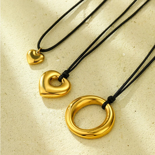 Wholesale Jewelry Lady Heart Shape 304 Stainless Steel Plating Pendant Necklace