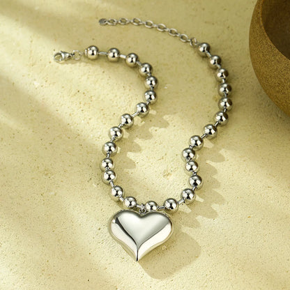 Wholesale Jewelry Lady Heart Shape 316 Stainless Steel  Plating Pendant Necklace