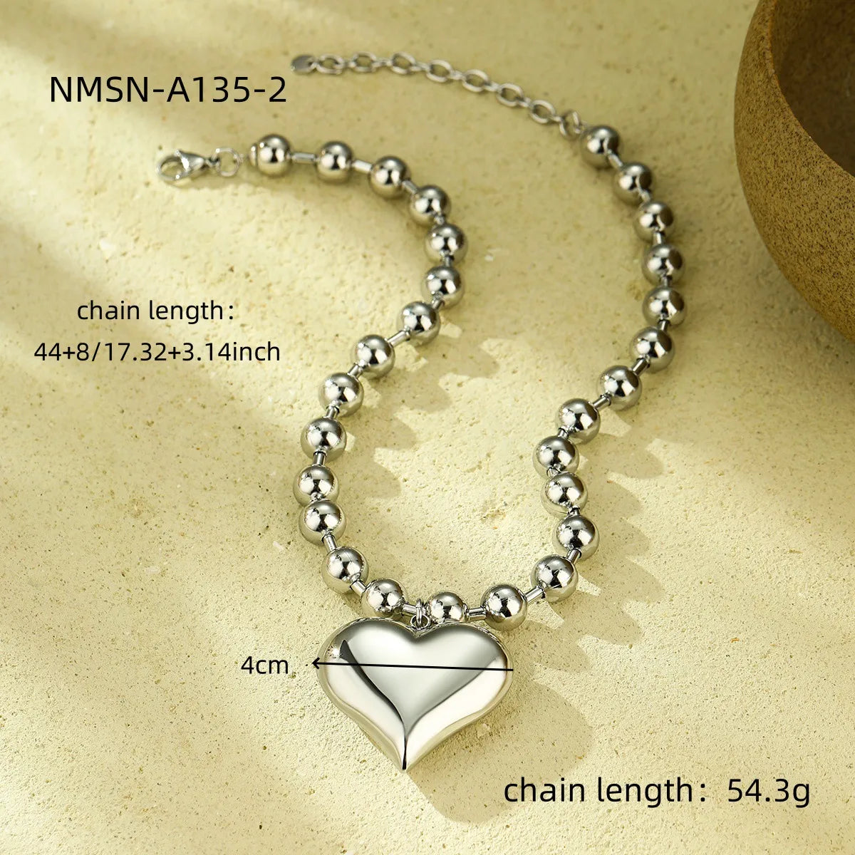 Wholesale Jewelry Lady Heart Shape 316 Stainless Steel  Plating Pendant Necklace