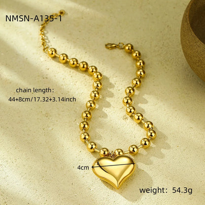 Wholesale Jewelry Lady Heart Shape 316 Stainless Steel  Plating Pendant Necklace