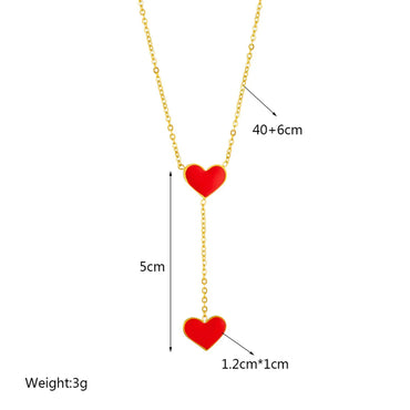 Wholesale Jewelry Lady Heart Shape Eye Titanium Steel Plating Necklace