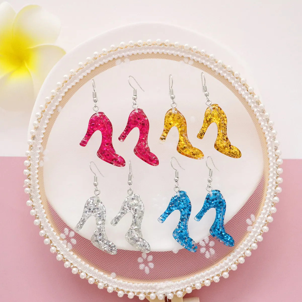 Wholesale Jewelry Lady High Heel Plastic Drop Earrings