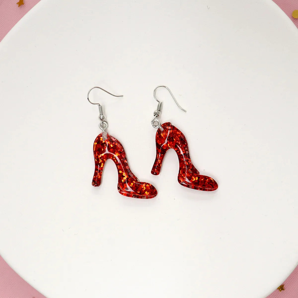 Wholesale Jewelry Lady High Heel Plastic Drop Earrings