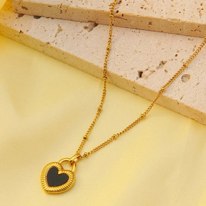 Wholesale Jewelry Lady Simple Style Classic Style Heart Shape 304 Stainless Steel 18K Gold Plated Plating Pendant Necklace