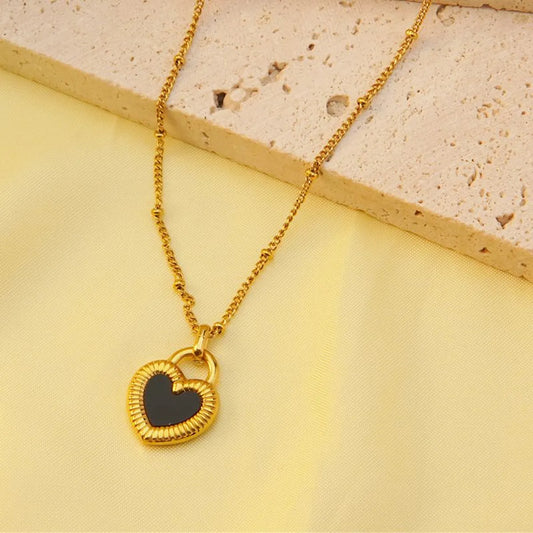 Wholesale Jewelry Lady Simple Style Classic Style Heart Shape 304 Stainless Steel 18K Gold Plated Plating Pendant Necklace