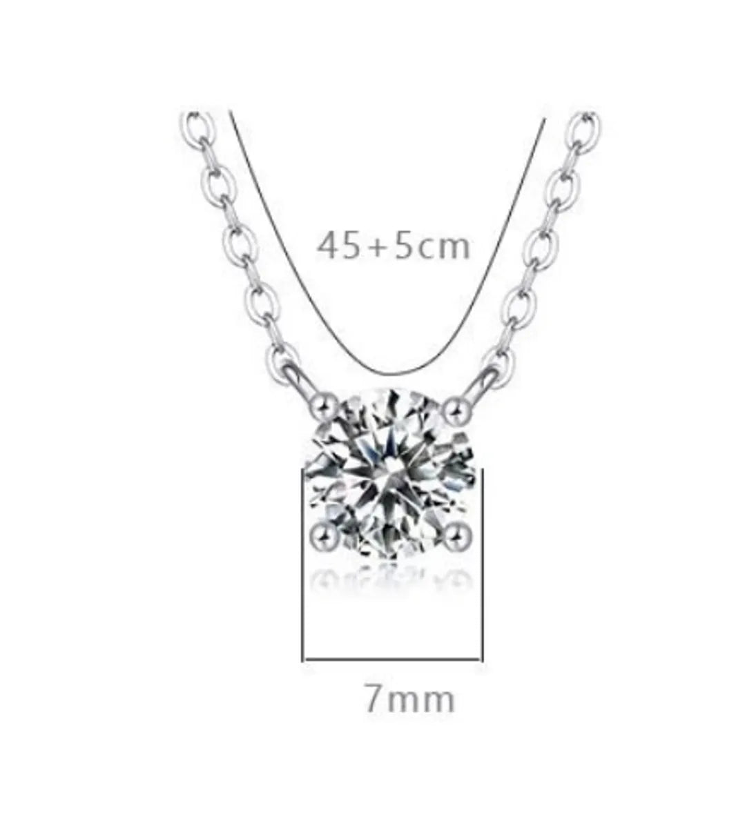 Wholesale Jewelry Lady Solid Color Titanium Steel Zircon Inlay Pendant Necklace