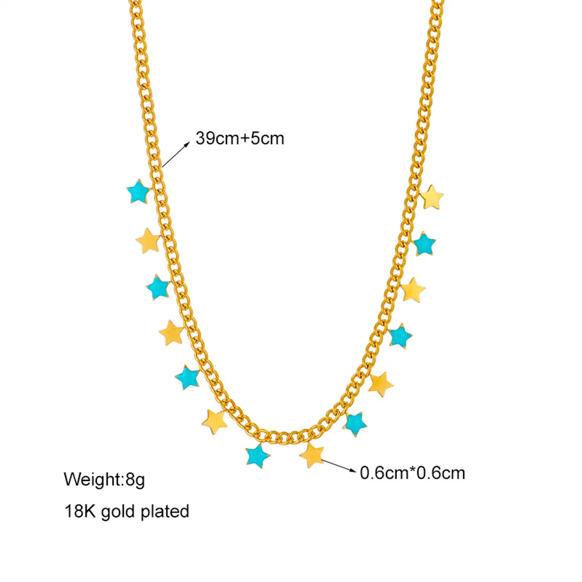 Wholesale Jewelry Lady Star Moon Floral Titanium Steel Plating Necklace