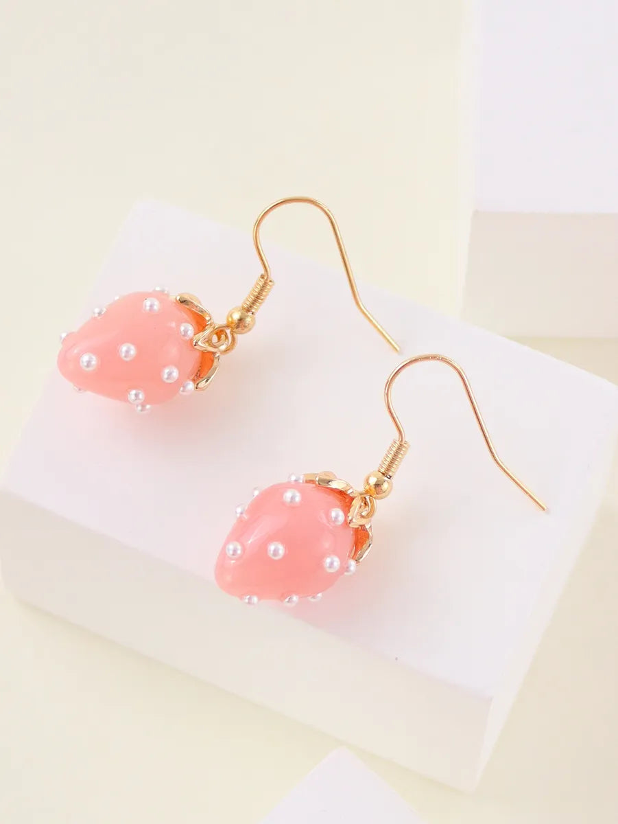 1 Pair Lady Sweet Fruit Resin Earrings