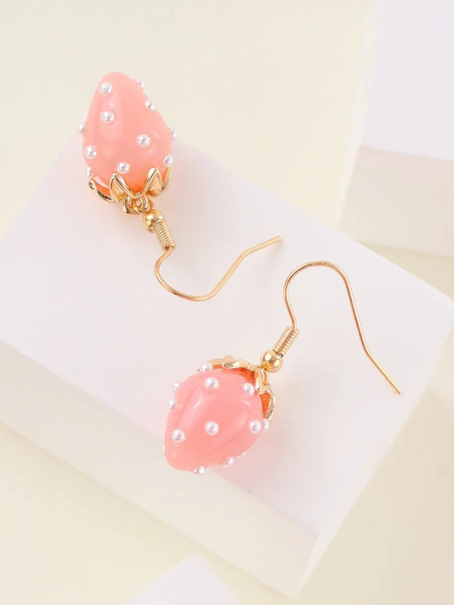 1 Pair Lady Sweet Fruit Resin Earrings