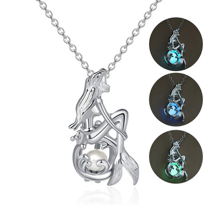 Wholesale Jewelry Luminous Mermaid Pendant Necklace Gooddiy