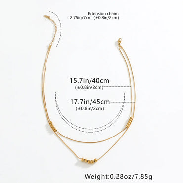 Wholesale Jewelry Luxurious Simple Style Round 304 Stainless Steel White Gold Plated Gold Plated Layered Plating Pendant Necklace