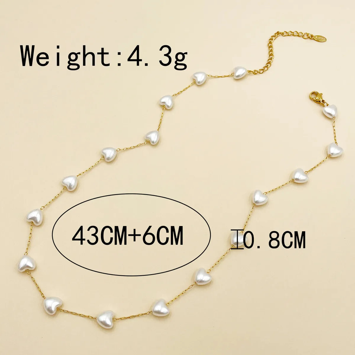 Wholesale Jewelry Luxurious Sweet Geometric Pearl 304 Stainless Steel 14K Gold Plated Plating Necklace