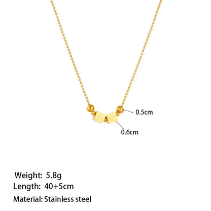 Wholesale Jewelry Luxurious Sweet Letter 304 Stainless Steel 18K Gold Plated Polishing Plating Pendant Necklace