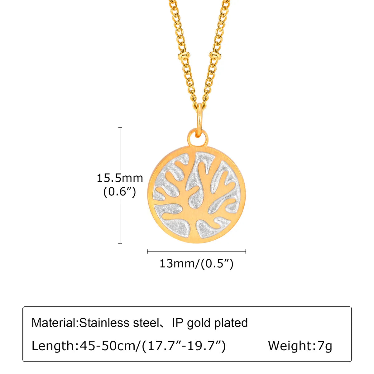 Wholesale Jewelry Marine Style Coral 201 Stainless Steel 18K Gold Plated Pendant Necklace