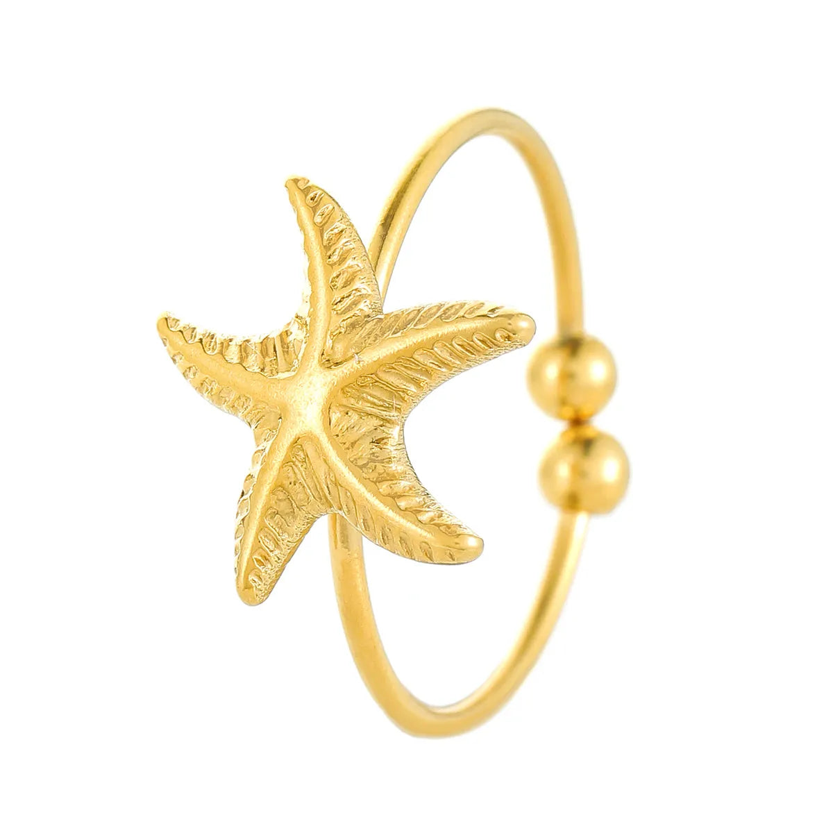 Wholesale Jewelry Marine Style Simple Style Starfish Dolphin Shell 304 Stainless Steel 18K Gold Plated Foot Ring