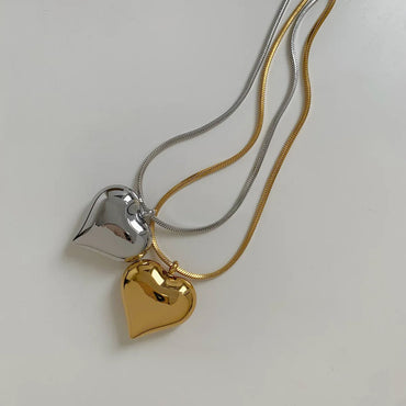 Wholesale Jewelry Modern Style Artistic Heart Shape 304 Stainless Steel 16K Gold Plated White Gold Plated Gold Plated Plating Pendant Necklace