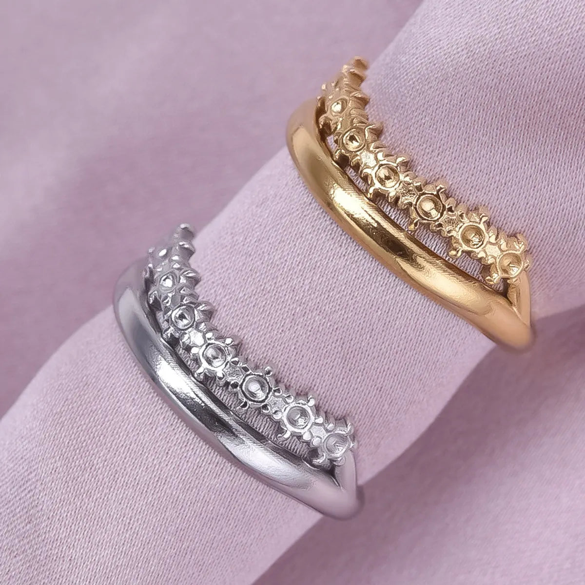 Wholesale Jewelry Modern Style Classic Style Geometric 304 Stainless Steel 18K Gold Plated Irregular Polishing Open Rings