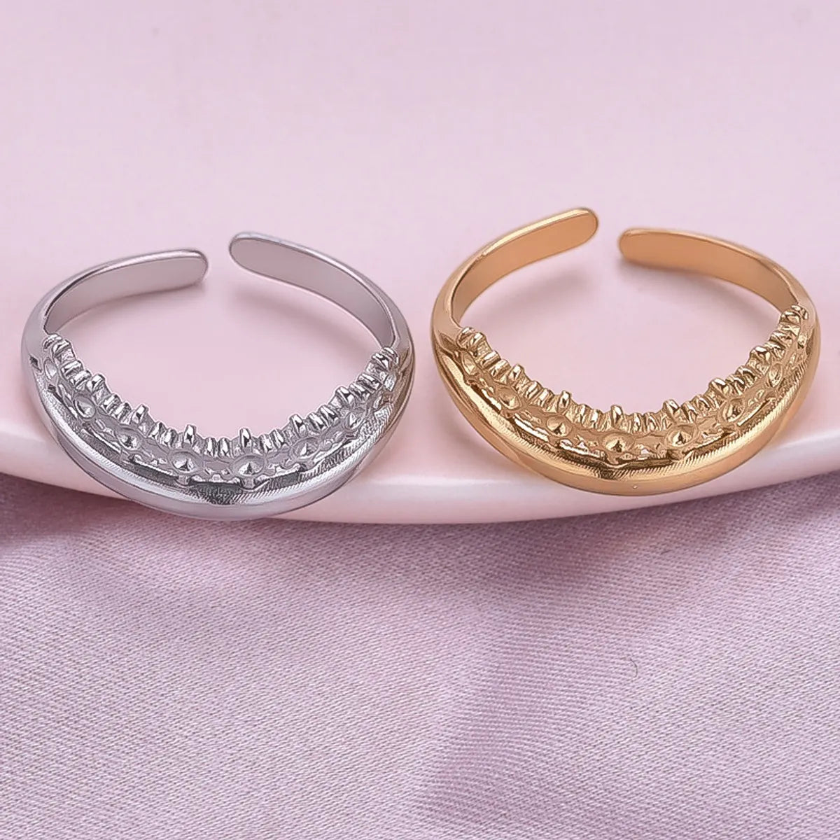 Wholesale Jewelry Modern Style Classic Style Geometric 304 Stainless Steel 18K Gold Plated Irregular Polishing Open Rings