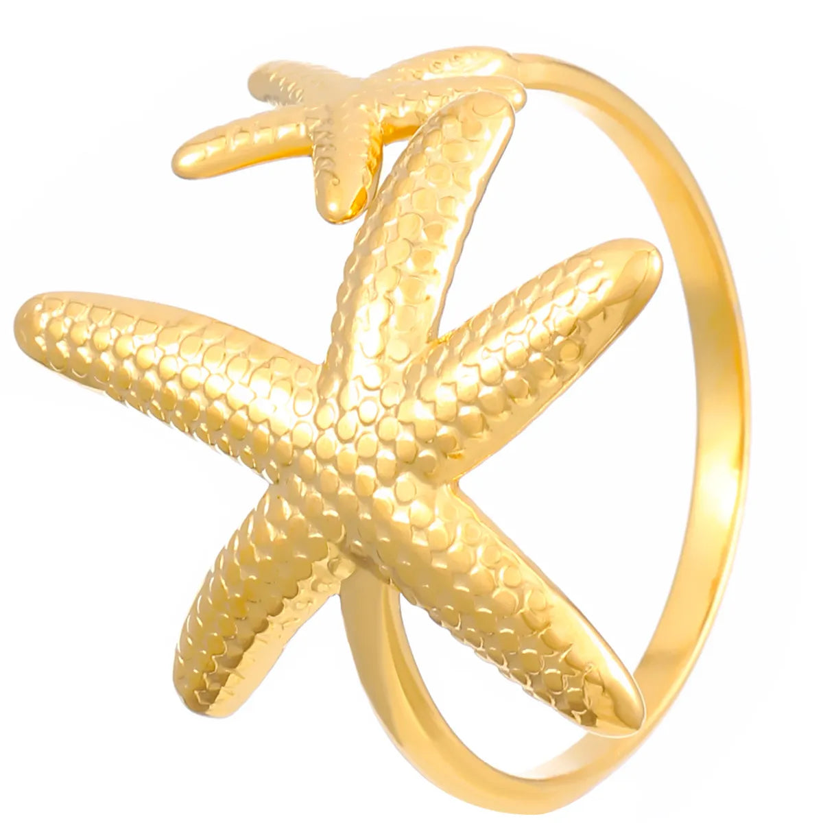 Wholesale Jewelry Modern Style Classic Style Leaf Starfish Shell 304 Stainless Steel Plating Open Rings