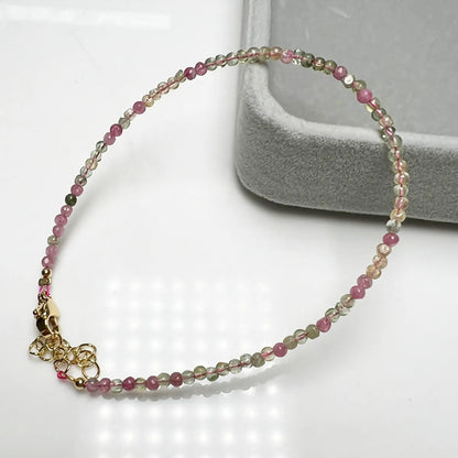 Wholesale Jewelry Modern Style Color Block Crystal Tourmaline Anklet