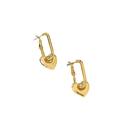 Wholesale Jewelry Modern Style Heart Shape Alloy Plating Earrings